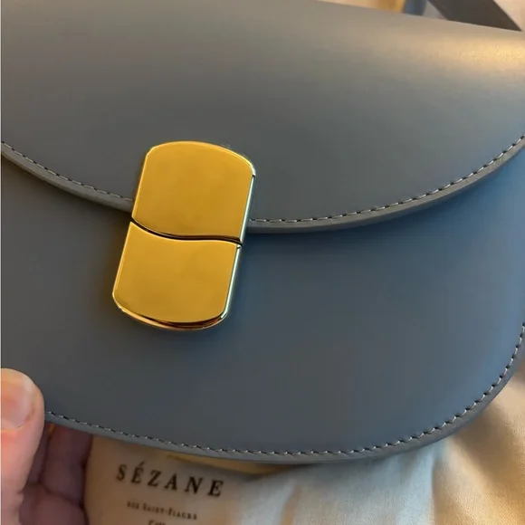 SOLD NWT Sézane Claude Bag in Smooth Vintage Blue - Picture 6 of 12